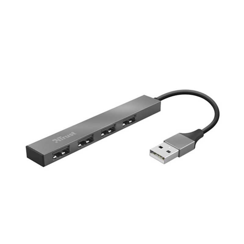 Trust Hub TRUST HALYX USB2.0/4xUSB/Aluminjum/siva